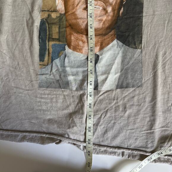 💥Malcolm X Graphic Tee Cut off sleeves Unisex size 2X Tan color freedom - Picture 9 of 10